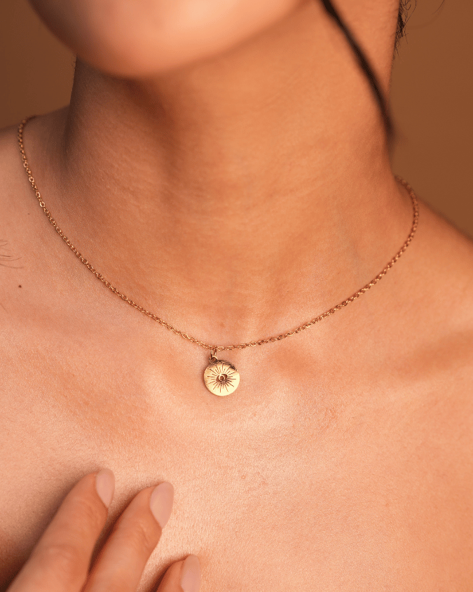 Evil Eye Coin Shape Necklace | Evil Eye Jewel