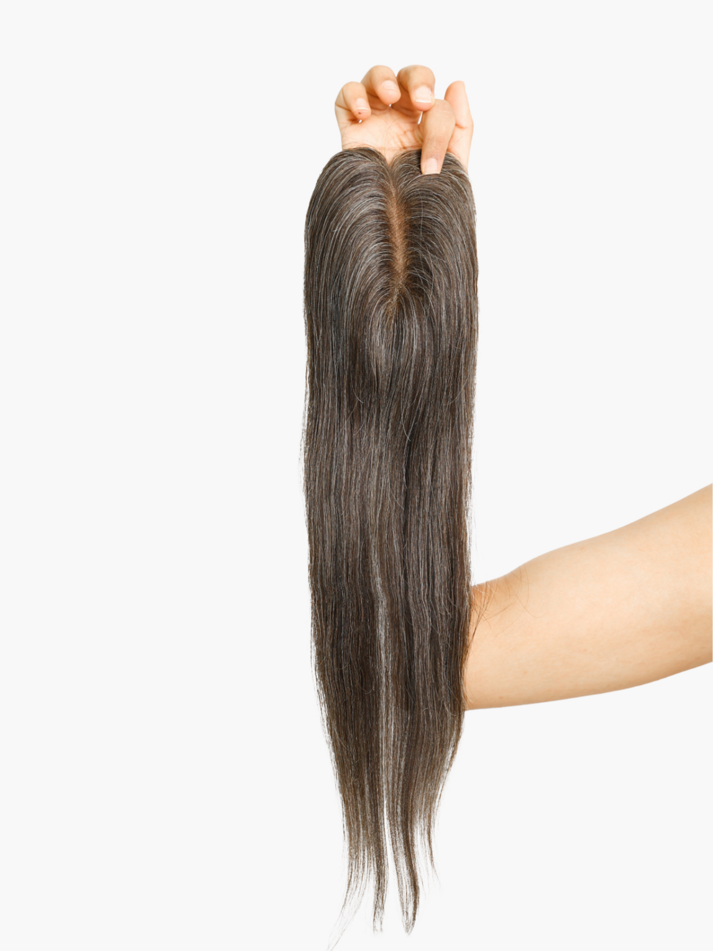 1.5x5'' Salt & Pepper Silk Hair Topper