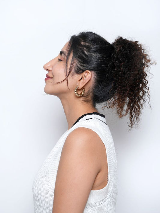 Curly Hair Top Knot Extensions  –  Wrap Around |