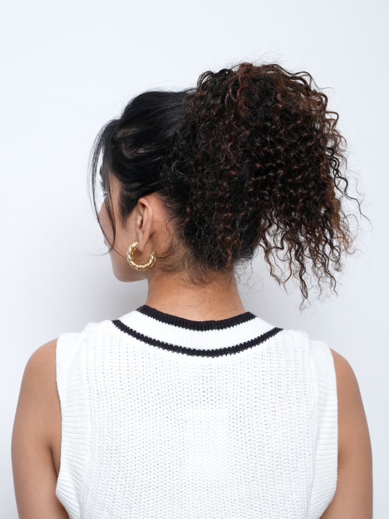 Curly Hair Top Knot Extensions – Wrap Around |