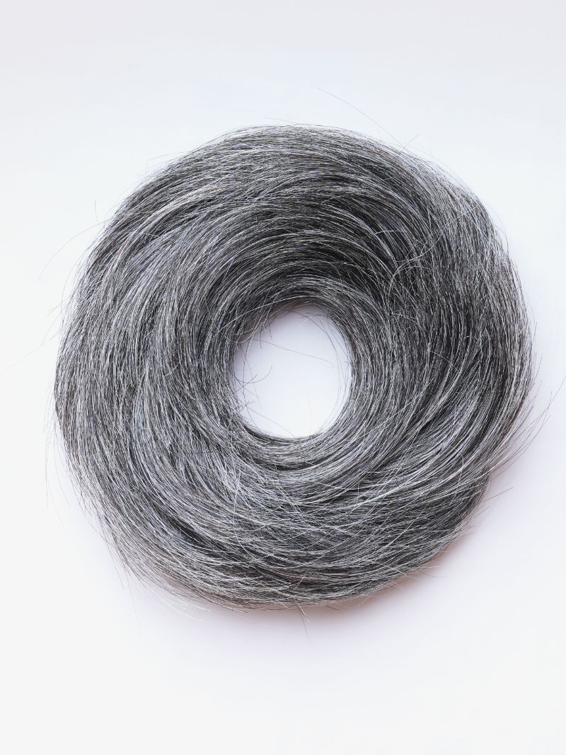 Donut Scrunchie Salt & Pepper Human Hair |
