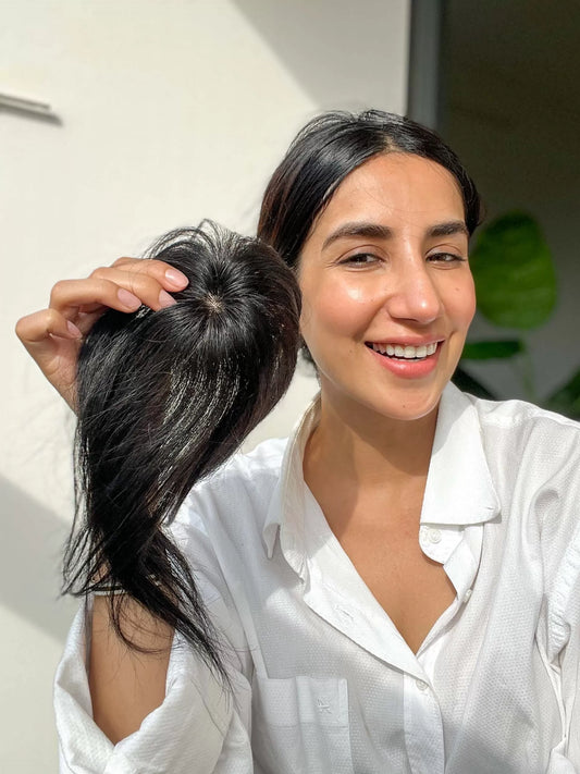 Tiny Topper with Bangs | Hair Topper |