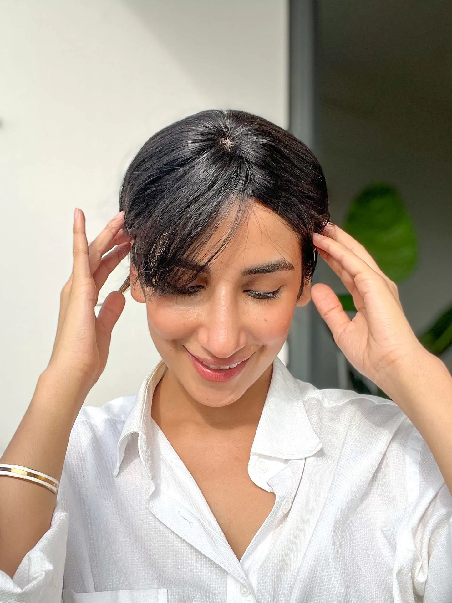 Tiny Topper with Bangs | Hair Topper |