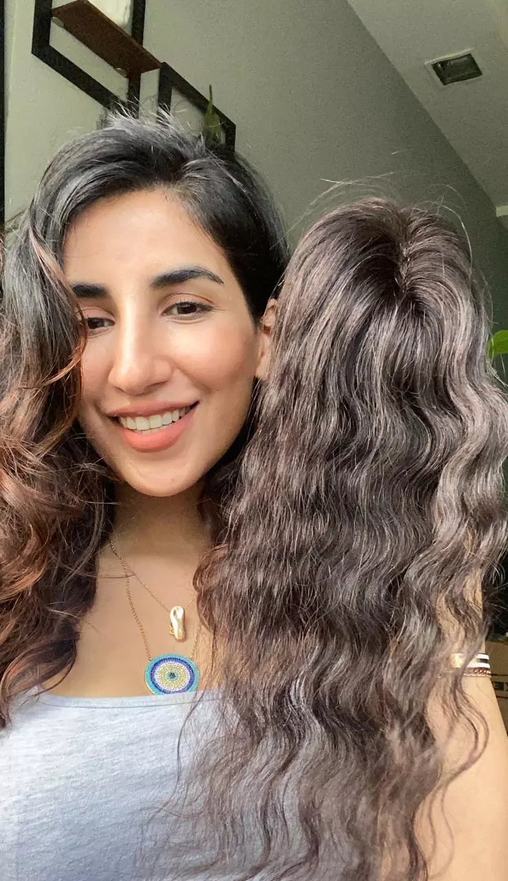 Au Naturel Wavy Curly Scalp Topper  –  Silk Base Hair Topper |