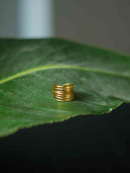 Cross Caged adjustable ring | Evil Eye Jewel