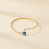 Evil Eye Gold Bangle Bracelet – Open Cuff Protection Bracelet