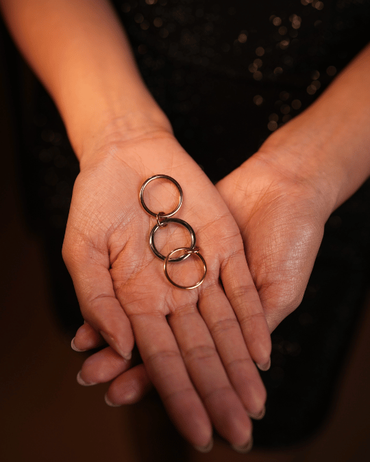 Three Tone Triple Loop Ring | Evil Eye Jewel