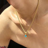 Twisted Chain Evil Eye Necklace – Gold Minimal Protection Pendant (Unisex)