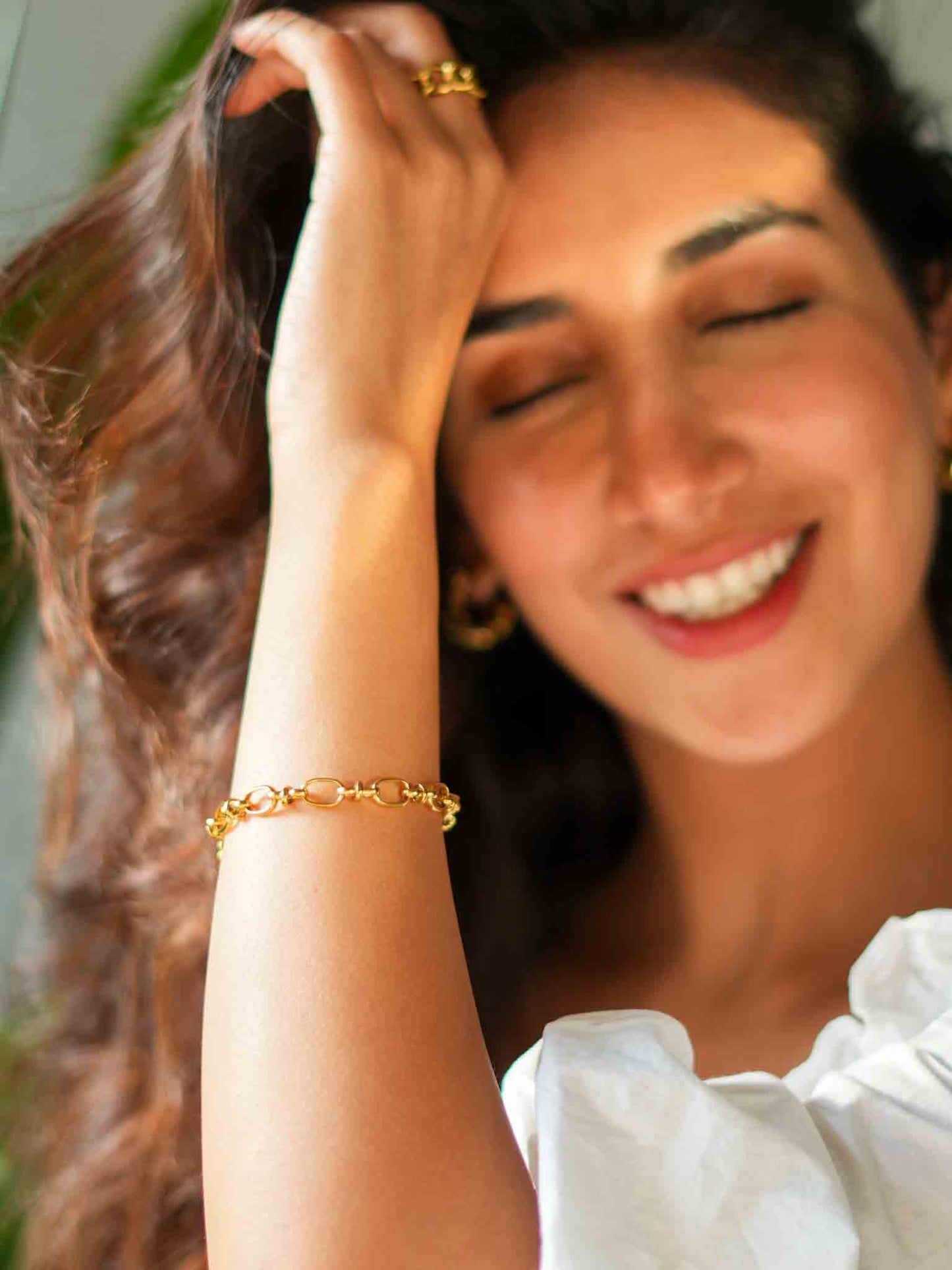 Inez Cabel Link Bracelet 18K Gold Plated | Evil Eye Jewel