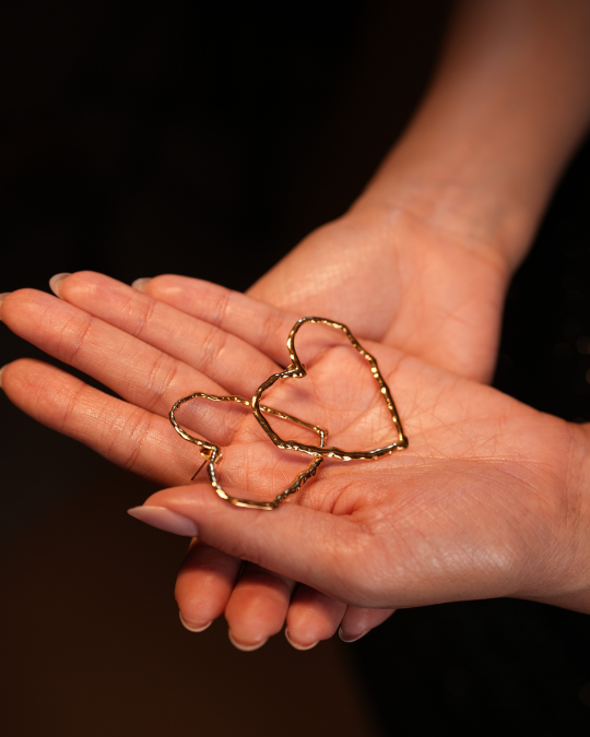 Structured heart Earrings | Evil Eye Jewel