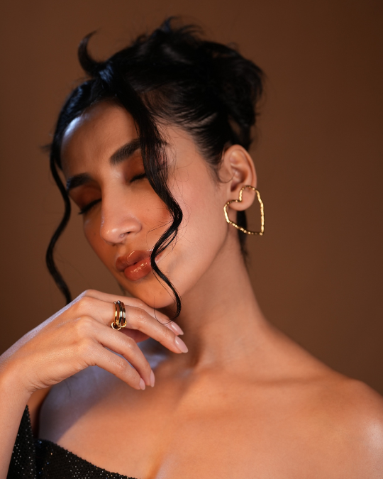 Structured heart Earrings | Evil Eye Jewel