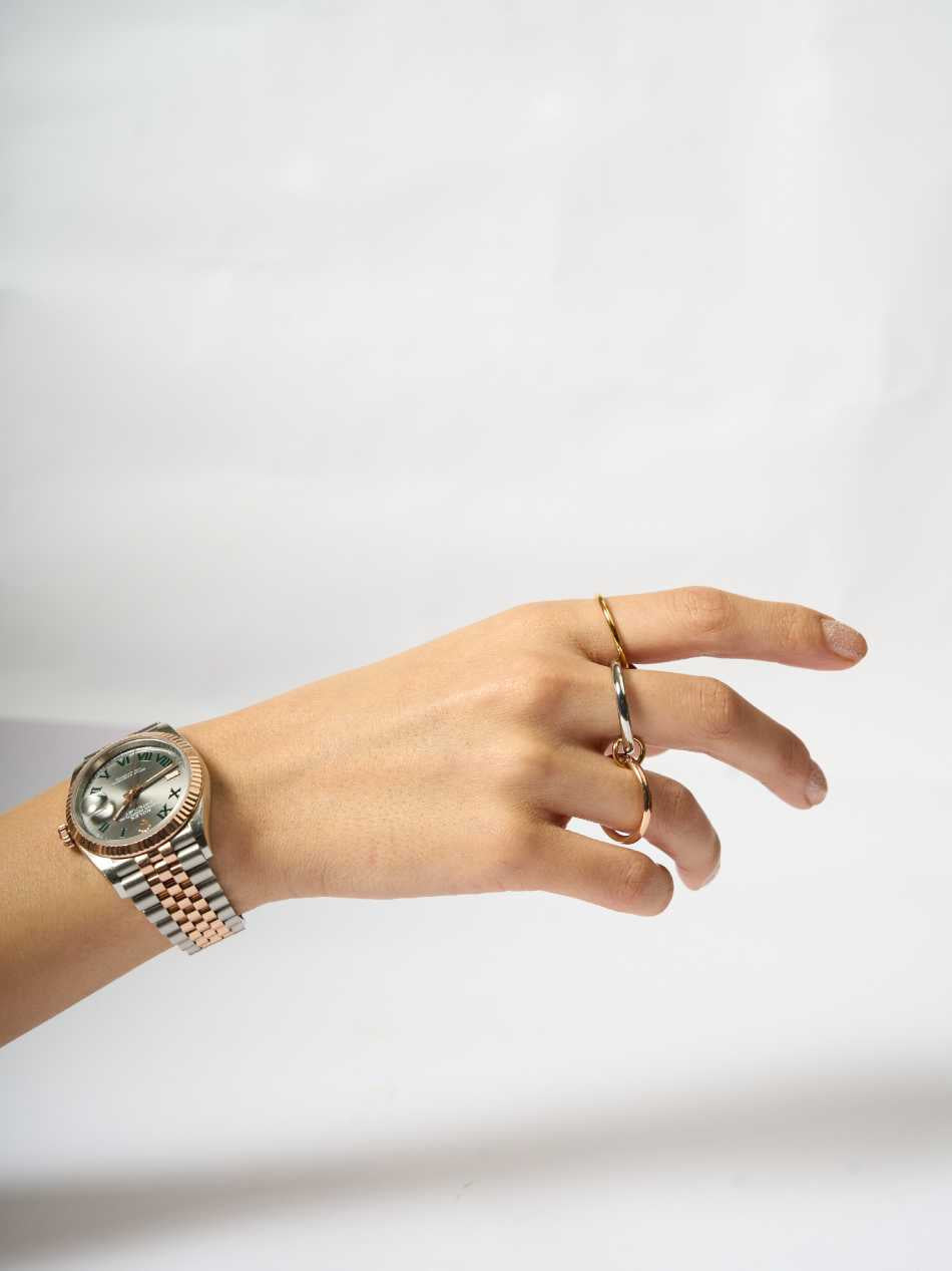 Three Tone Triple Loop Ring | Evil Eye Jewel