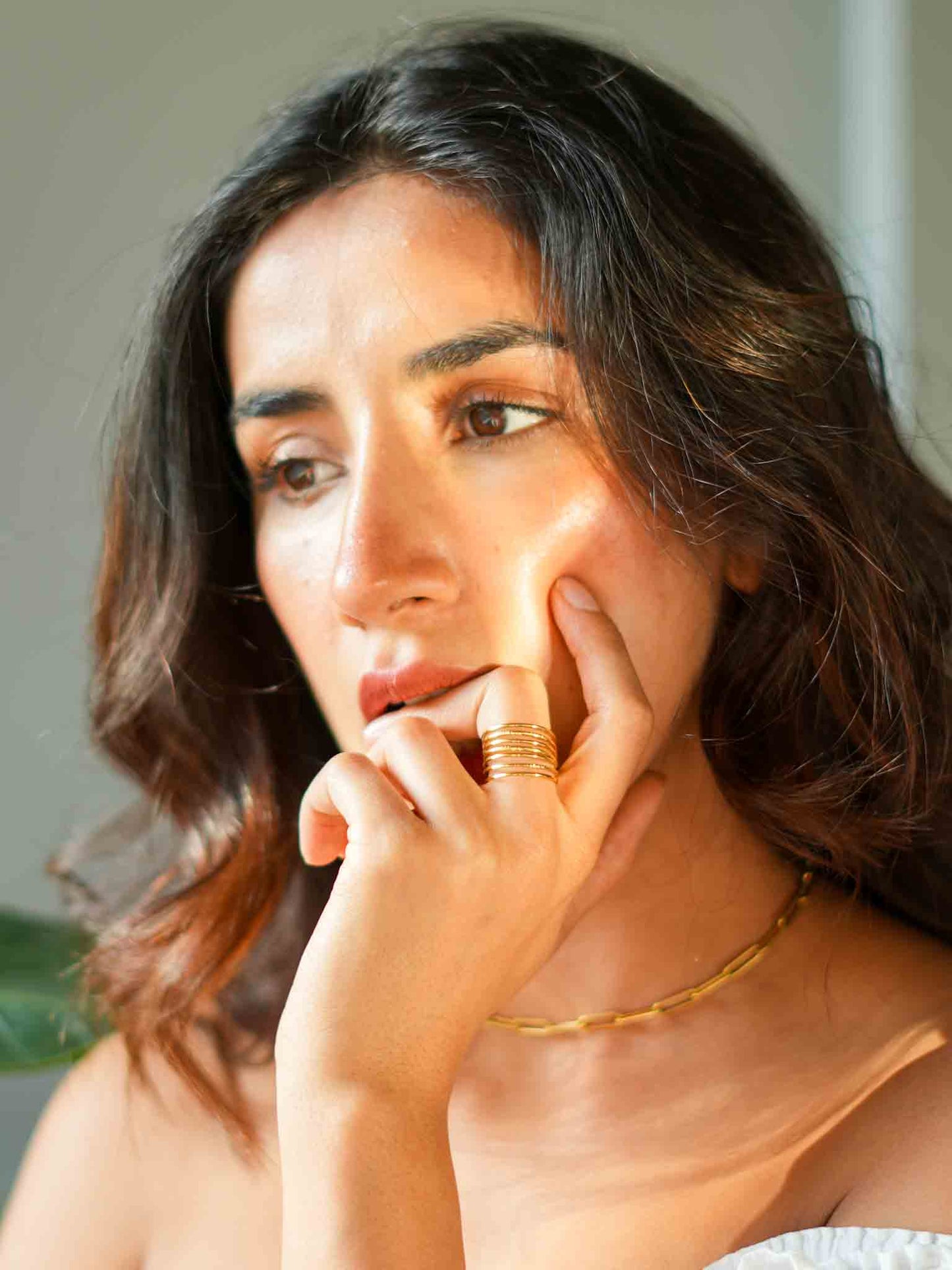 Cross Caged adjustable ring | Evil Eye Jewel