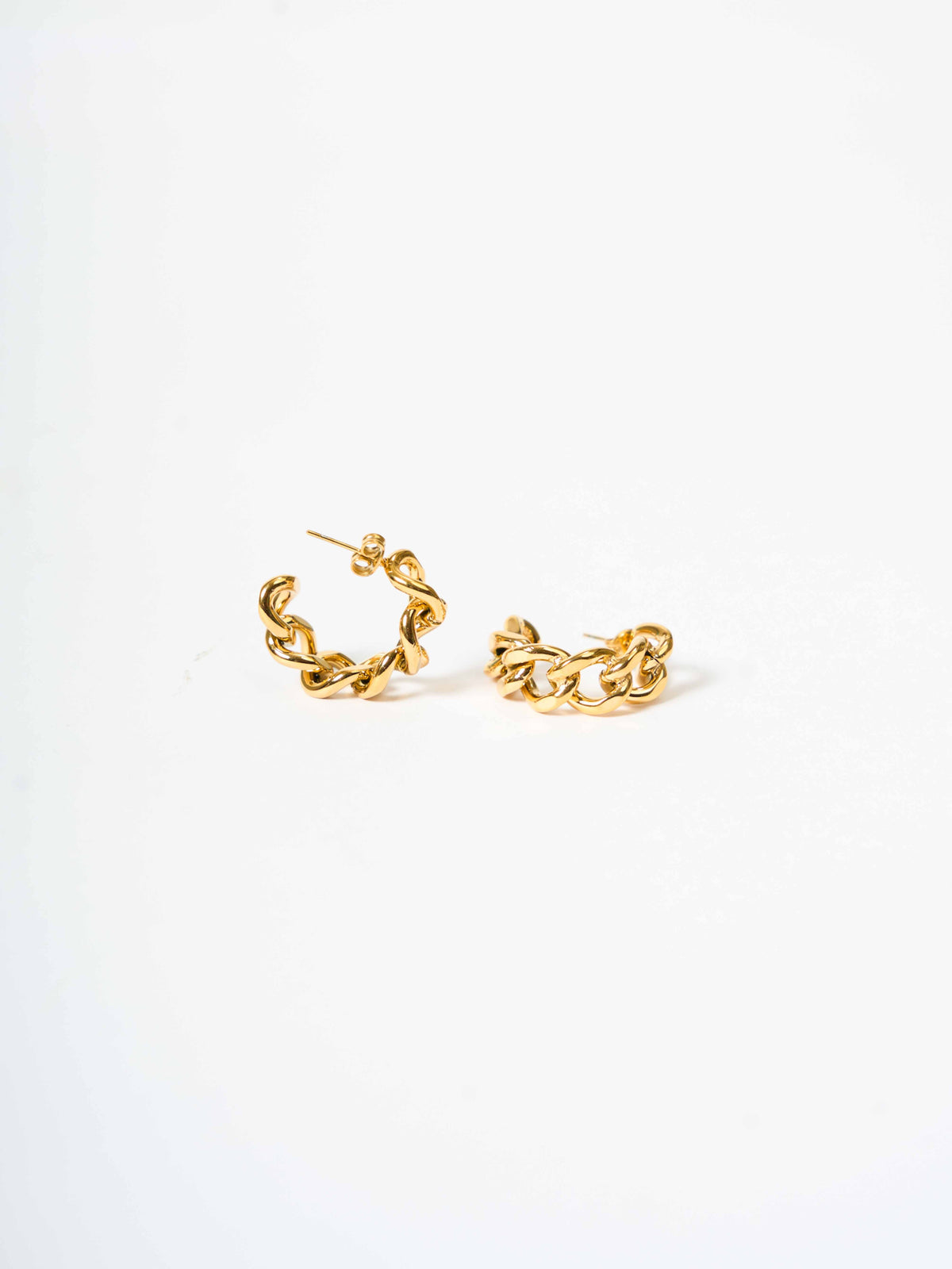 Cuban Link Half Hoop Earrings | Evil Eye Jewel