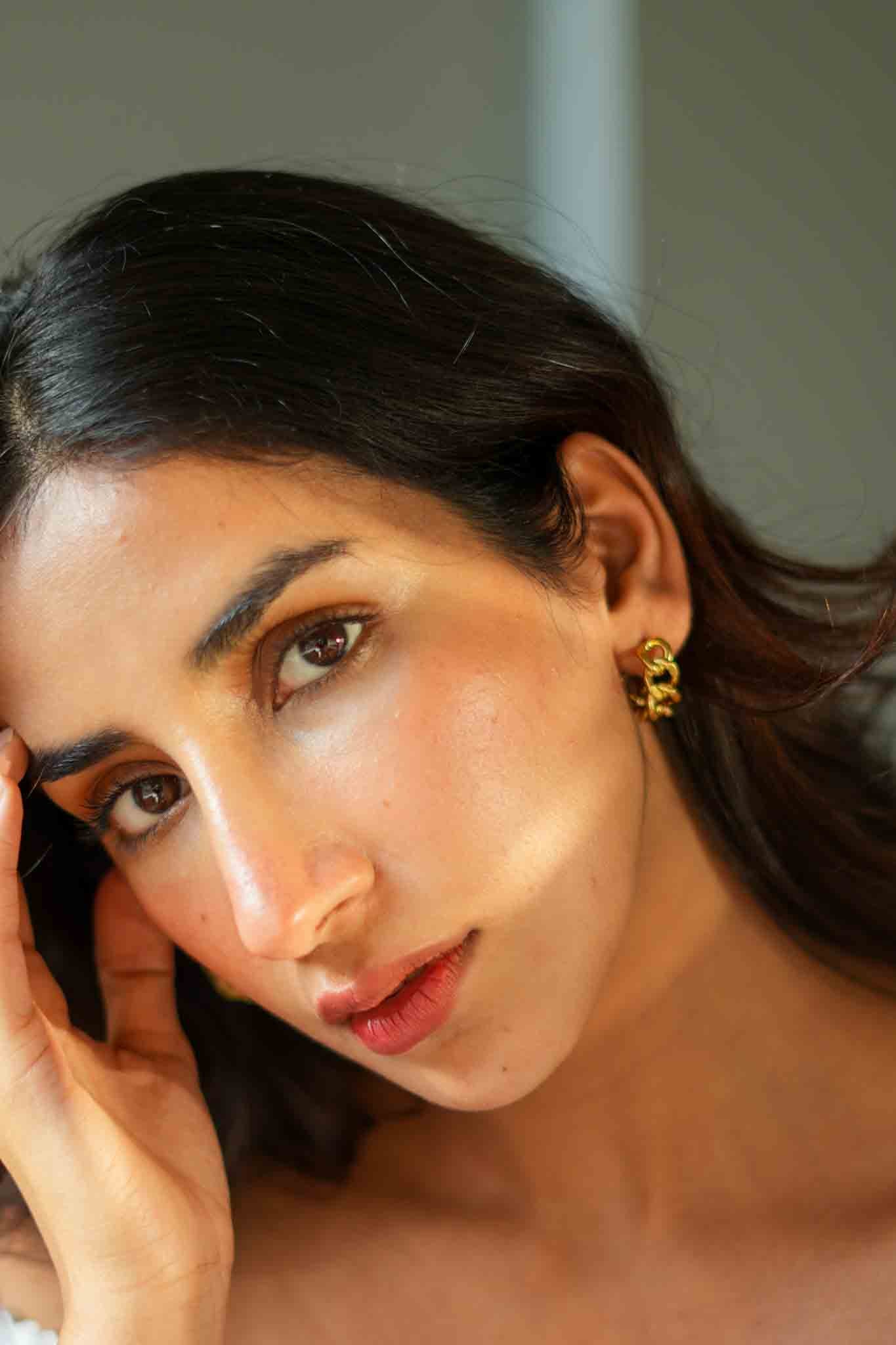 Cuban Link Half Hoop Earrings | Evil Eye Jewel