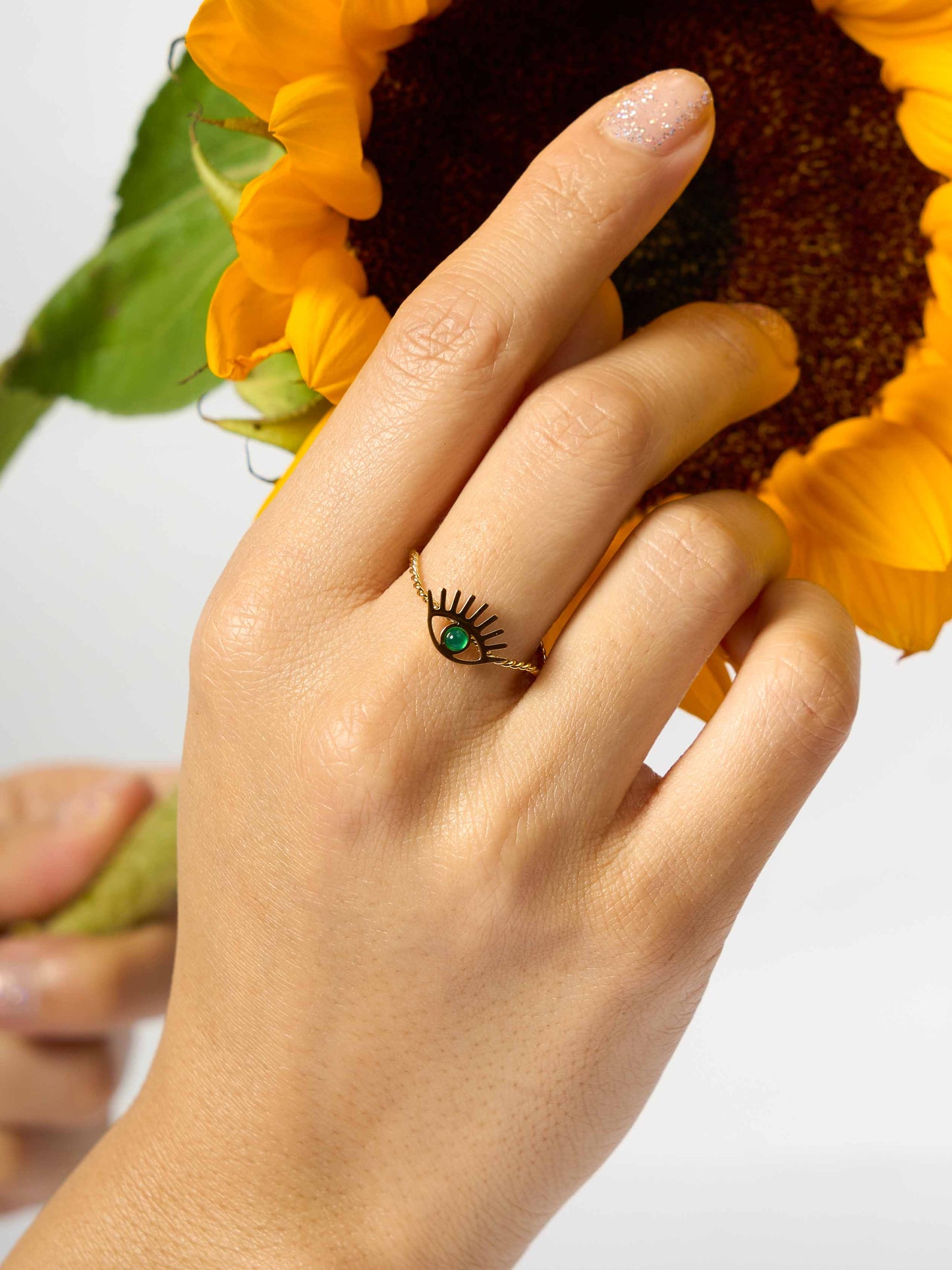 Delicate Evil Eye - Adjustable Ring | Evil Eye Jewel