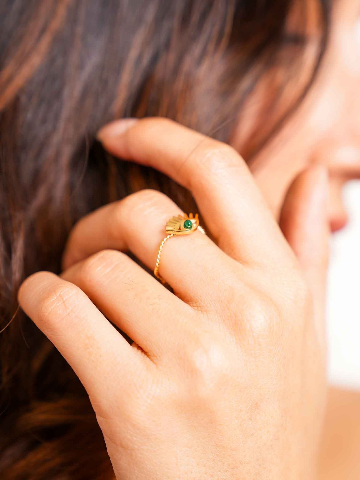 Delicate Evil Eye - Adjustable Ring | Evil Eye Jewel