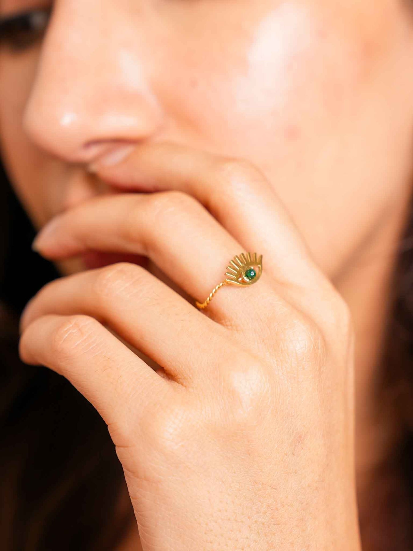 Delicate Evil Eye - Adjustable Ring | Evil Eye Jewel