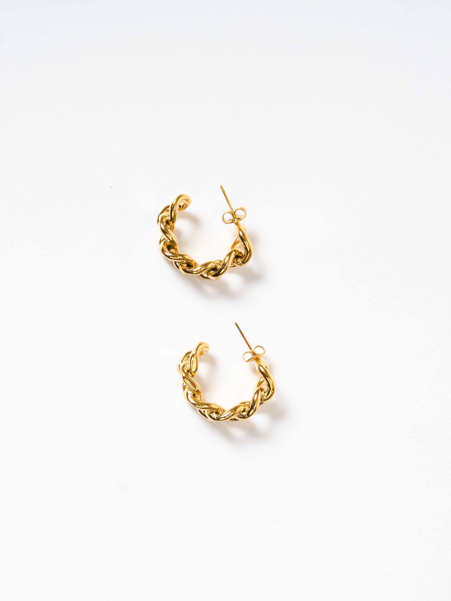 Cuban Link Half Hoop Earrings | Evil Eye Jewel