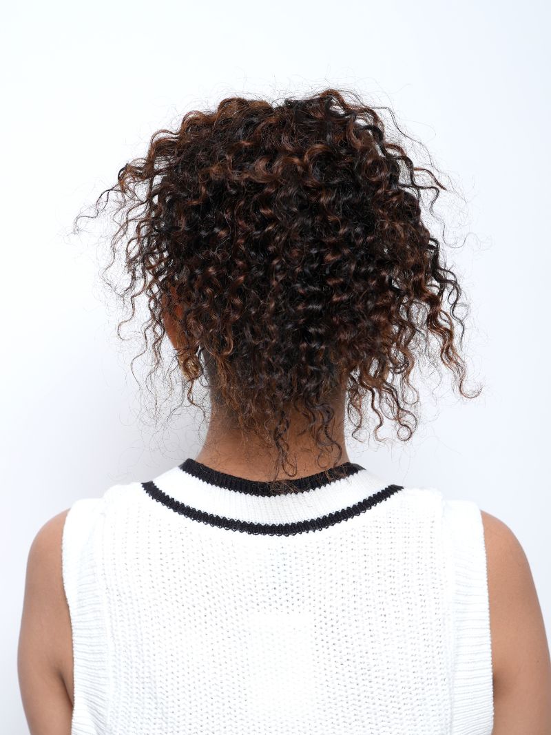 Curly Hair Top Knot Extensions  –  Wrap Around |