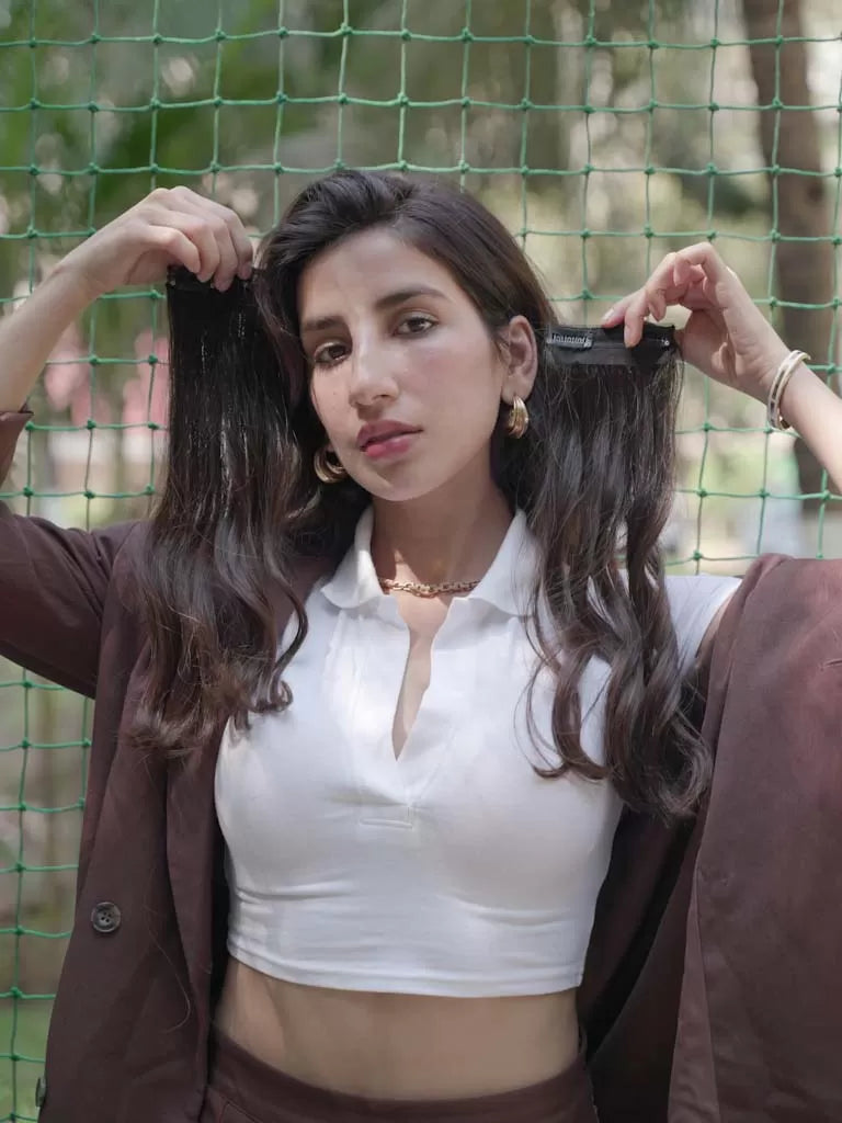 Cheveux haut de gamme | Extensions de cheveux à clips avec patchs latéraux