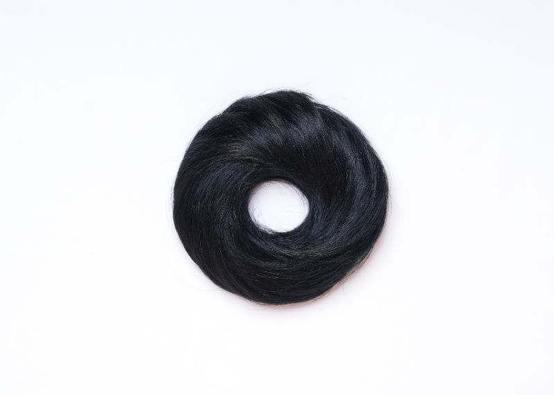 Human Hair Donut Scrunchie Black |