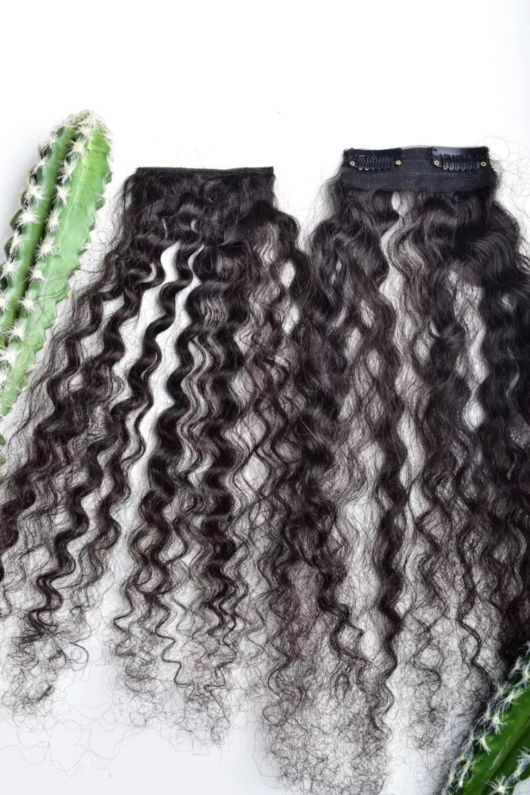 Extensions de cheveux bouclés légèrement enroulés – Patchs latéraux