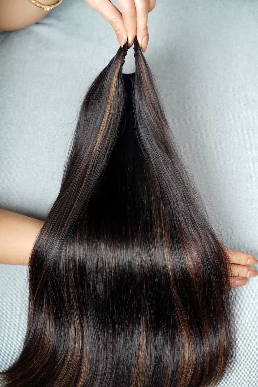 Extensions de cheveux Halo – Cheveux haut de gamme – 10 pouces – 24 pouces