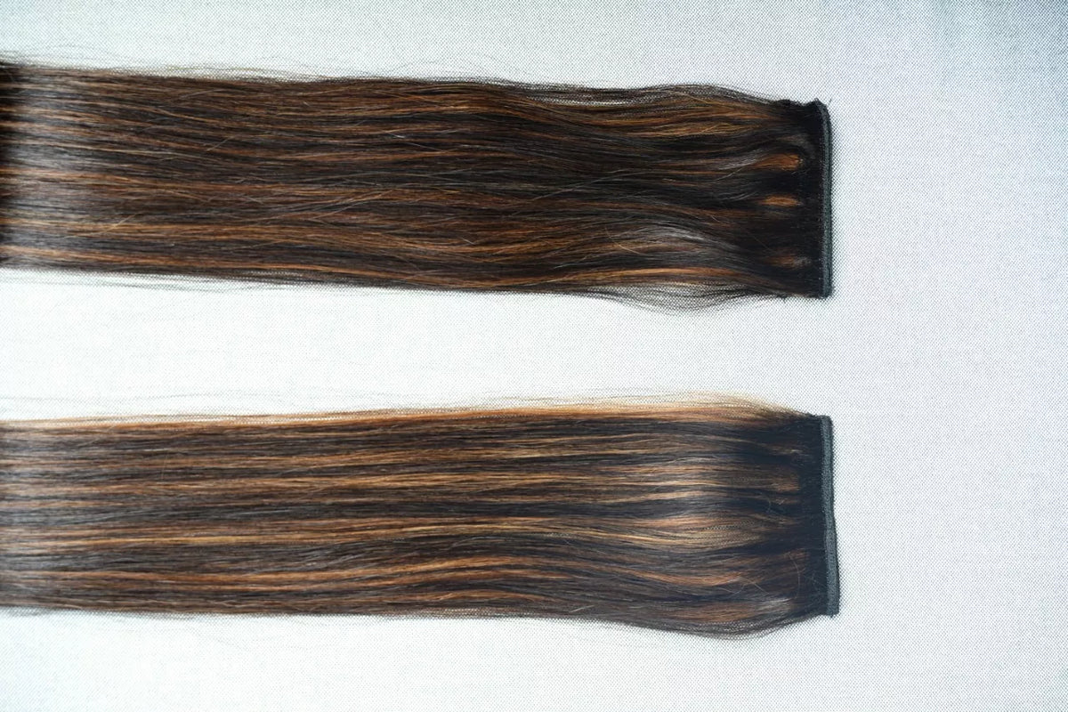 Cheveux haut de gamme | Extensions de cheveux à clips avec patchs latéraux